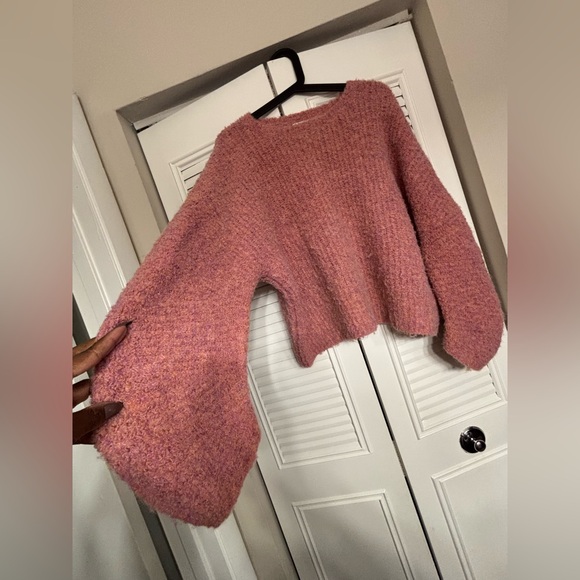 Cozy Pink Crew Neck Sweater - Picture 2 of 6